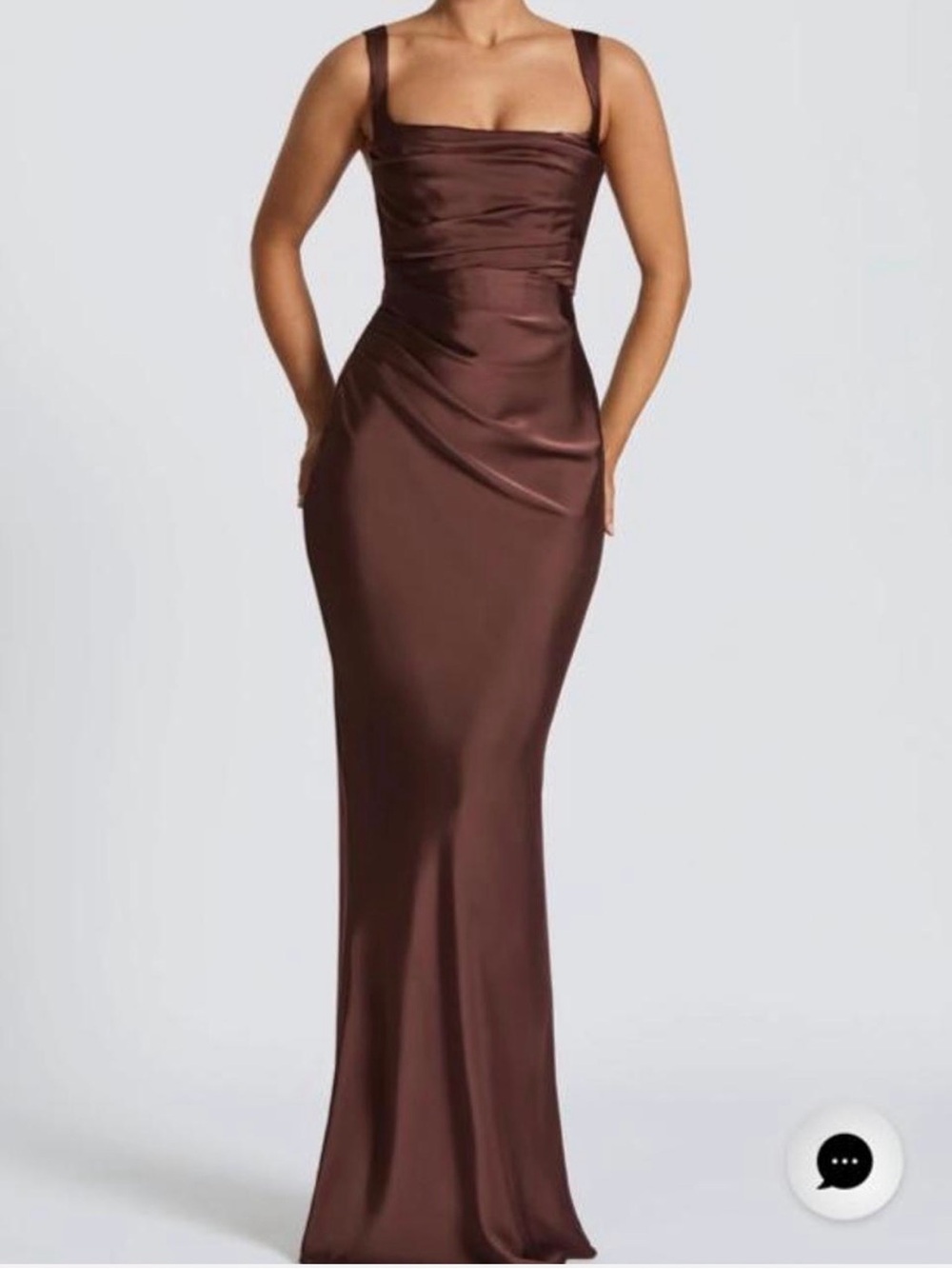 Baby boo Elegant Brown Satin Evening Gown - Sleeveless Mermaid Dress